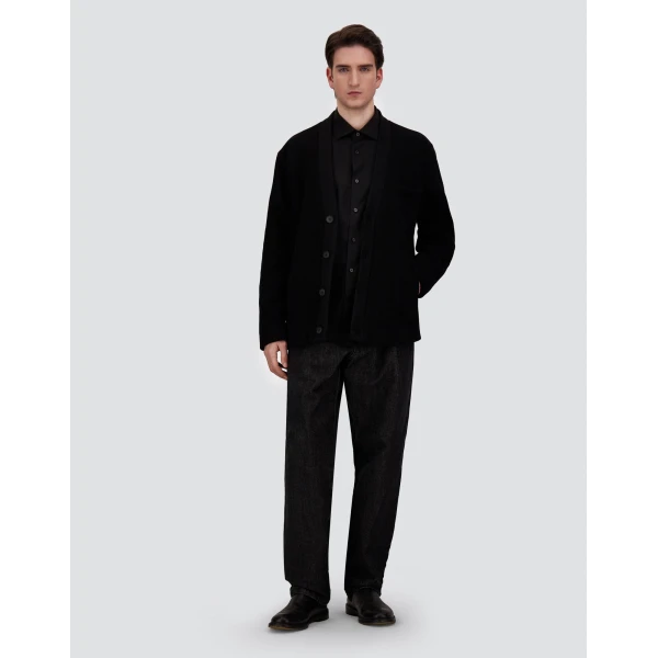 Herno Double Wool Twill Jacket in Black | Men's Jackets | Coveti