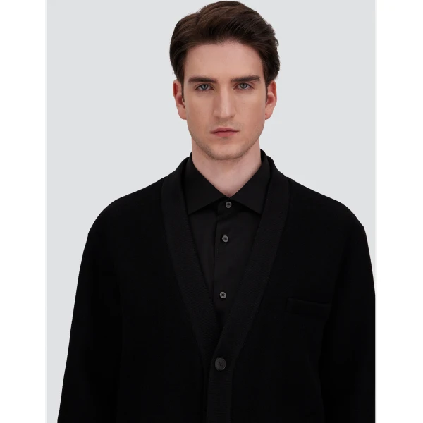 Herno Double Wool Twill Jacket in Black | Men's Jackets | Coveti
