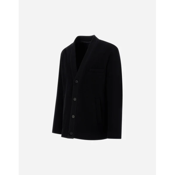 Herno Double Wool Twill Jacket in Black | Men's Jackets | Coveti