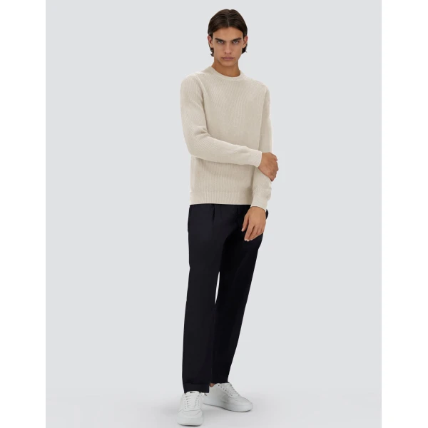 Herno Dry Cotton Knit Sweater in Natural | Men's Knitwear | Coveti