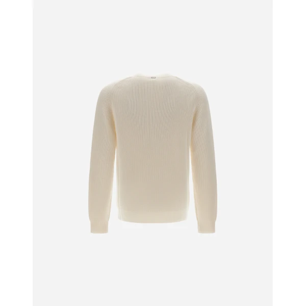 Herno Dry Cotton Knit Sweater in Natural | Men's Knitwear | Coveti