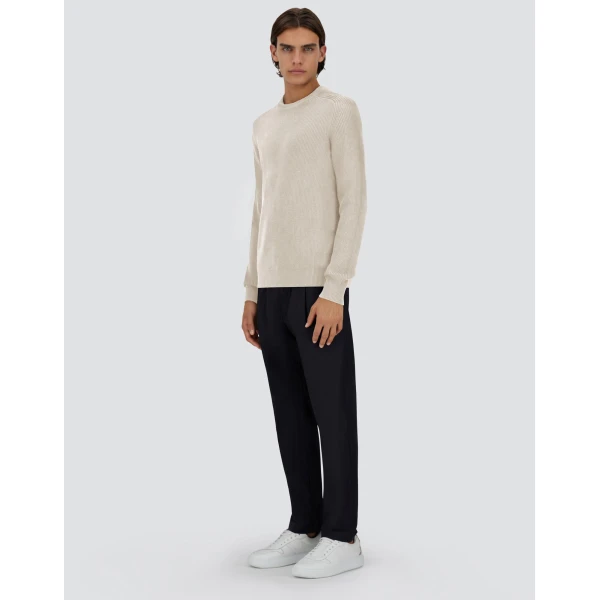 Herno Dry Cotton Knit Sweater in Natural | Men's Knitwear | Coveti