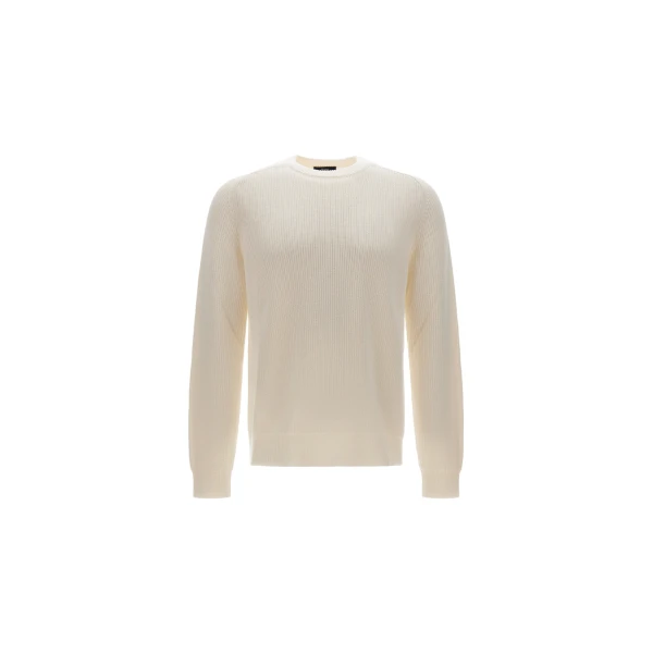 Herno Dry Cotton Knit Sweater in Natural | Men's Knitwear | Coveti