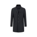 Herno Ecowool and Nylon Ultralight Coat in Navy Blue | Men's Coats | Coveti