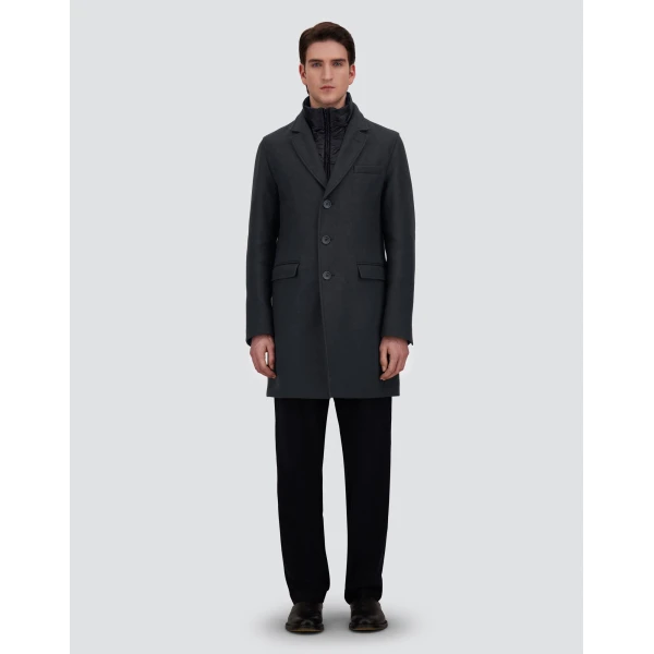 Herno Ecowool and Nylon Ultralight Coat in Navy Blue | Men's Coats | Coveti