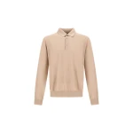 Herno Ecru Resort Polo Shirt in Wool and Silk Knit | Men's T-Shirts and Polos | Coveti