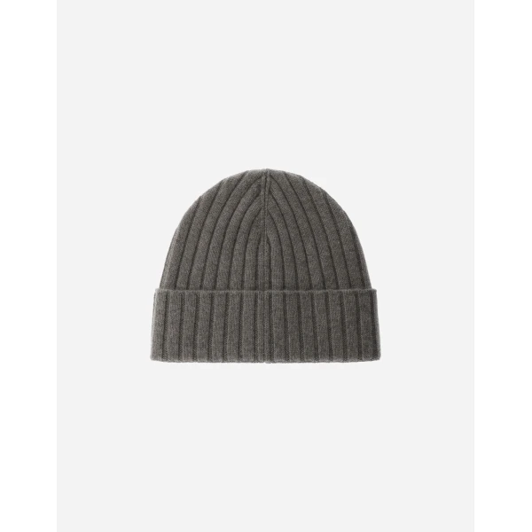 Herno English Rib Cashmere Beanie in Light Taupe | Men's Hats | Coveti