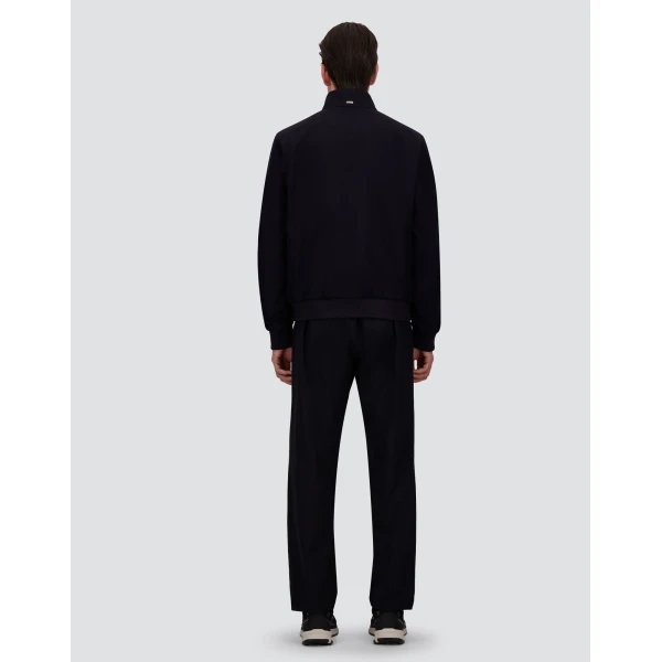 Herno Fine Wool Bomber Jacket in Navy Blue | Men's Jackets | Coveti