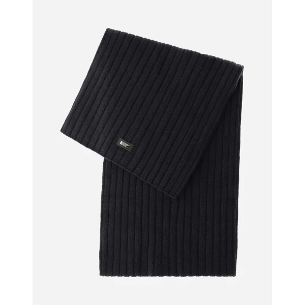 Herno Fisherman's Rib Cashmere Scarf in Dark Blue | Men's Scarves | Coveti