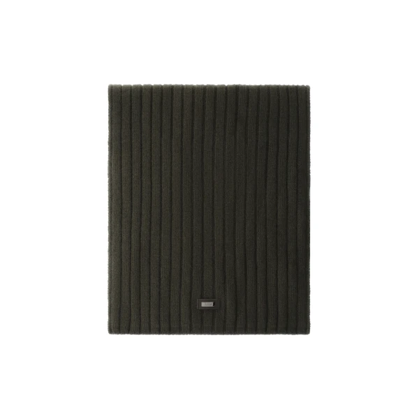 Fisherman's Rib Cashmere Scarf in Light Military