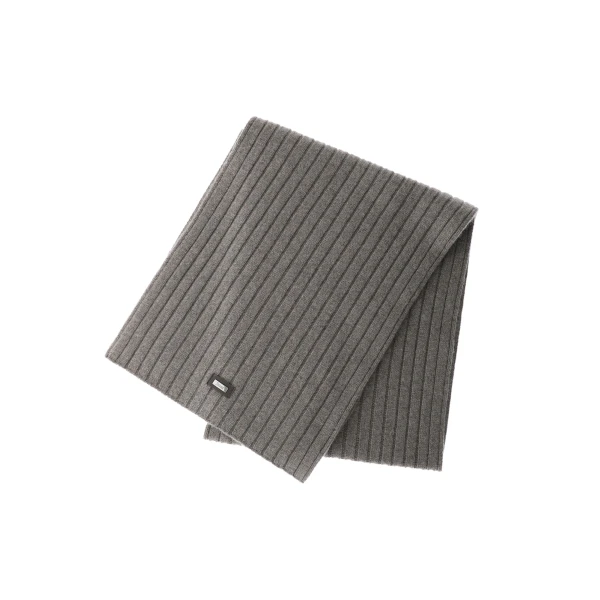 Fisherman's Rib Cashmere Scarf in Light Taupe