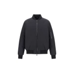 Herno Flannel Bomber Jacket with Waterproof Membrane in Iron | Men's Jackets | Coveti