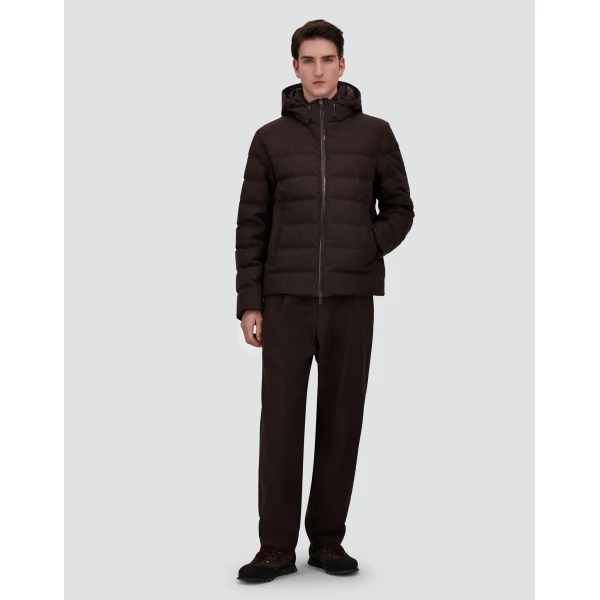 Herno Flannel Jacket with Water-Repellent Coating in Dark Brown | Men's Coats | Coveti