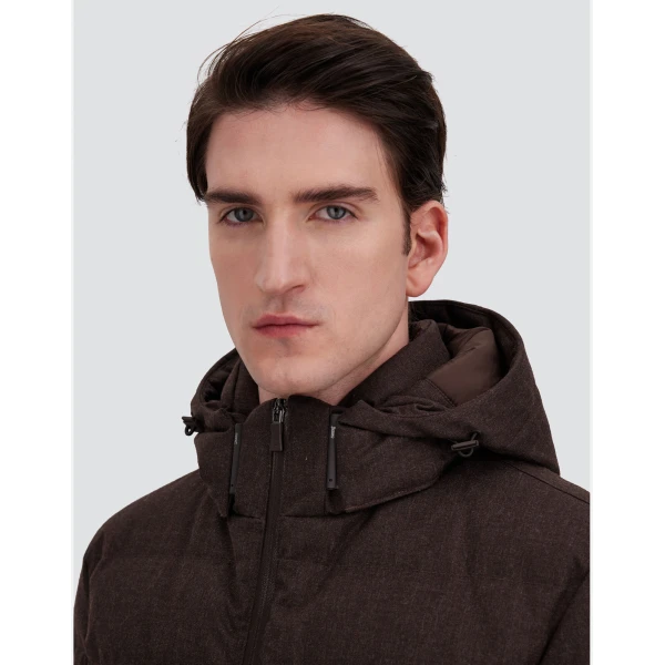 Herno Flannel Jacket with Water-Repellent Coating in Dark Brown | Men's Coats | Coveti