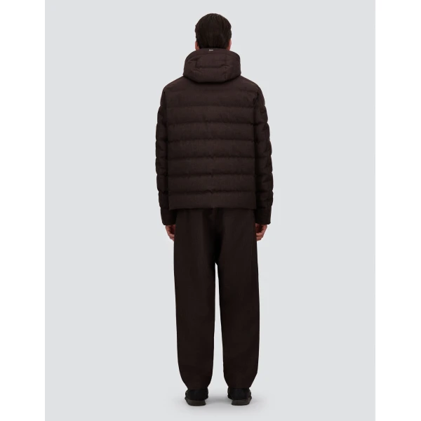 Herno Flannel Jacket with Water-Repellent Coating in Dark Brown | Men's Coats | Coveti