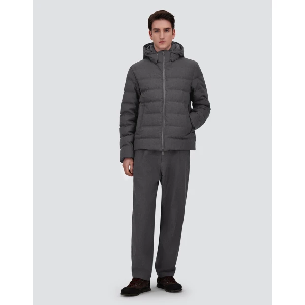 Herno Flannel Jacket with Water-Repellent Coating in Iron | Men's Coats | Coveti