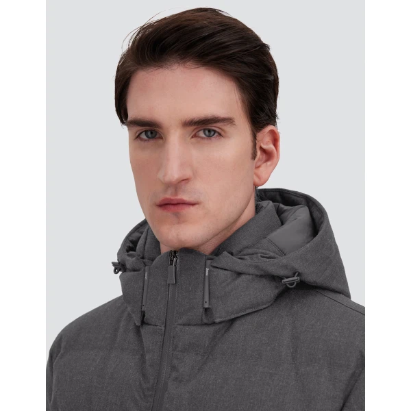 Herno Flannel Jacket with Water-Repellent Coating in Iron | Men's Coats | Coveti