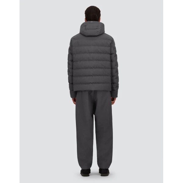Herno Flannel Jacket with Water-Repellent Coating in Iron | Men's Coats | Coveti