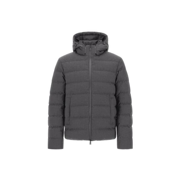 Herno Flannel Jacket with Water-Repellent Coating in Iron | Men's Coats | Coveti
