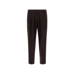 Herno Flannel Trousers with Water-Repellent Coating in Dark Brown | Men's Trousers | Coveti