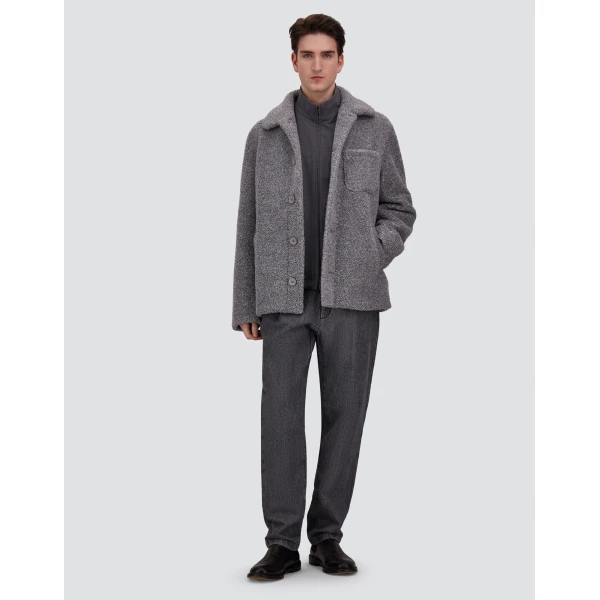 Herno Grey Bomber Jacket in Cool Stretch Wool | Men's Jackets | Coveti