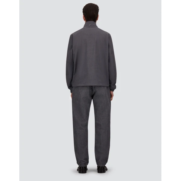 Herno Grey Bomber Jacket in Cool Stretch Wool | Men's Jackets | Coveti