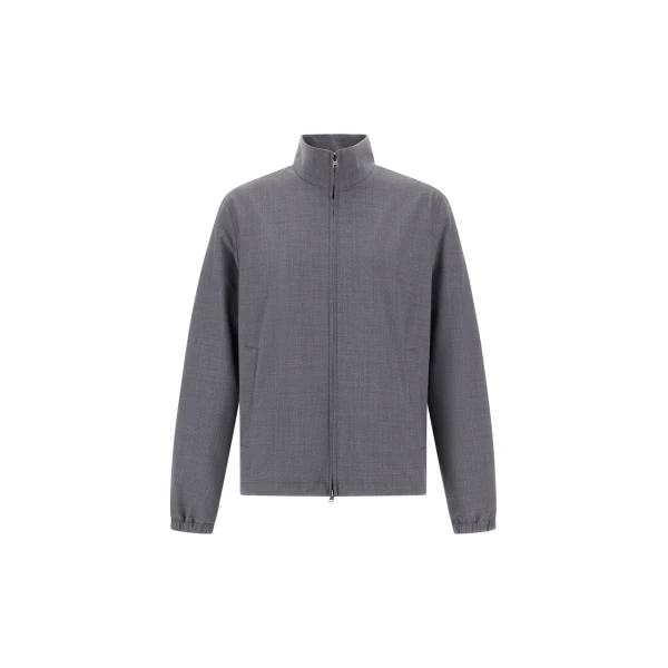 Herno Grey Bomber Jacket in Cool Stretch Wool | Men's Jackets | Coveti