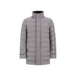 Herno Grey Carcoat in Cashmere, Silk and Monogram | Men's Coats | Coveti