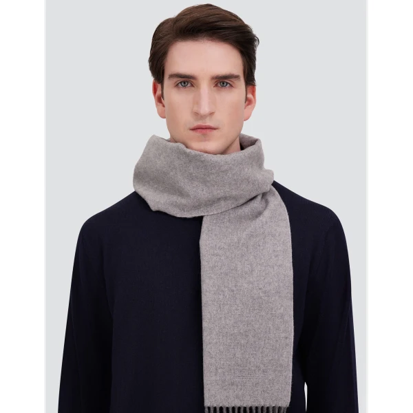 Herno Grey Scarf in Cashmere | Men's Scarves | Coveti