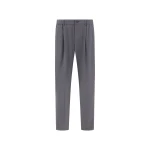 Herno Grey Trousers in Light Stretch Wooly | Men's Trousers | Coveti