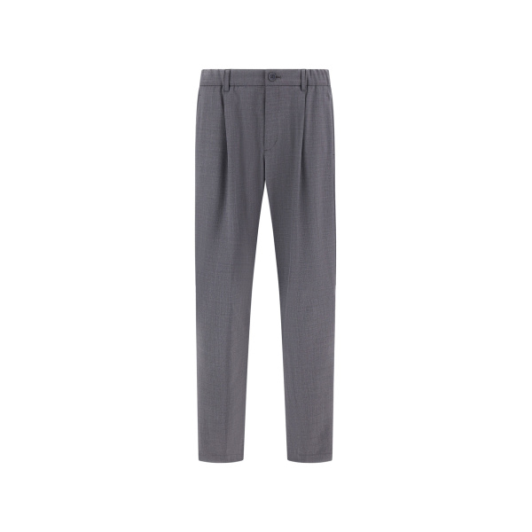 Herno Grey Trousers in Light Stretch Wooly | Men's Trousers | Coveti