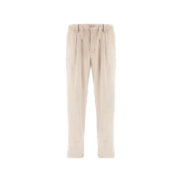 Herno Ice Resort Trousers in Suede-Effect Microfibre | Men's Trousers | Coveti
