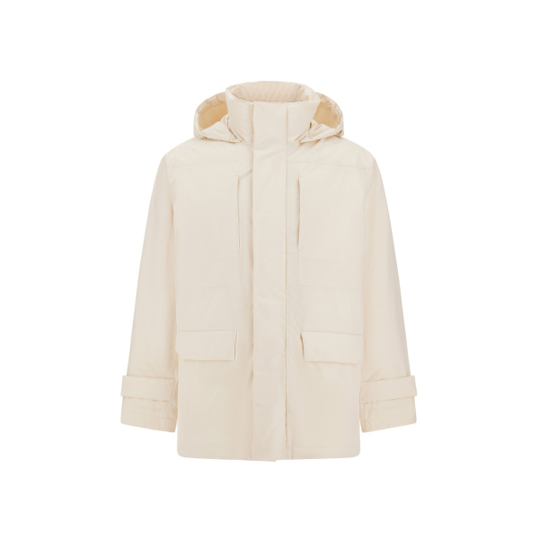 Herno Ivory Hooded Parka in 2 Layers Windstopper | Men's Coats | Coveti