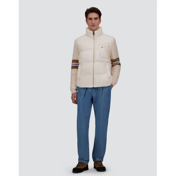 Herno Ivory Jacket in Cashmere, Silk and Nylon with Iridescent Effect | Men's Jackets | Coveti