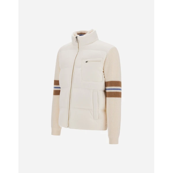 Herno Ivory Jacket in Cashmere, Silk and Nylon with Iridescent Effect | Men's Jackets | Coveti