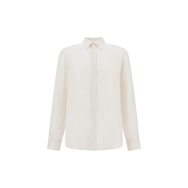 Herno Ivory Resort Shirt in Pure Linen Canvas | Men's Shirts | Coveti