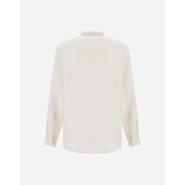 Herno Ivory Resort Shirt in Pure Linen Canvas | Men's Shirts | Coveti