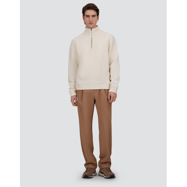 Herno Ivory Sweatshirt in Cotton and Wool | Men's Sweatshirts | Coveti