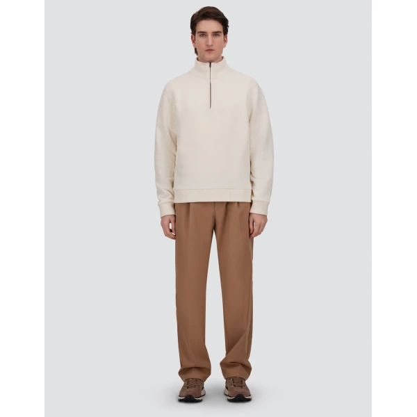 Herno Ivory Sweatshirt in Cotton and Wool | Men's Sweatshirts | Coveti