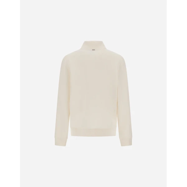 Herno Ivory Sweatshirt in Cotton and Wool | Men's Sweatshirts | Coveti