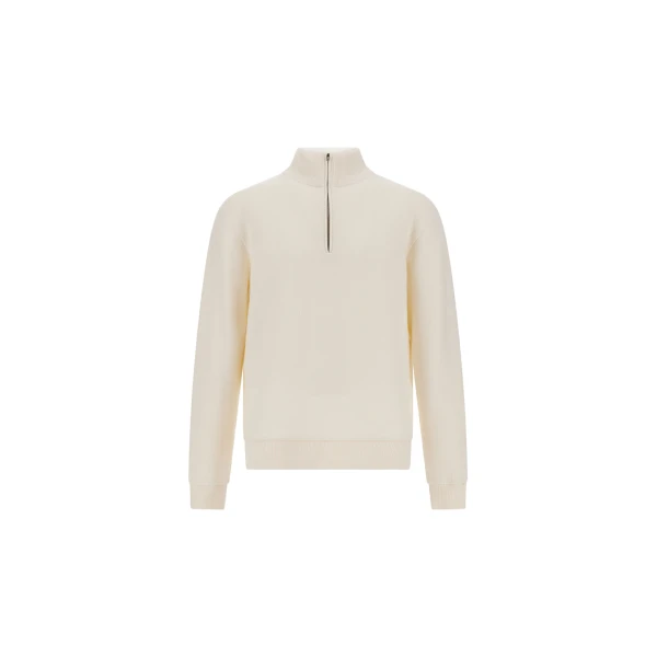 Herno Ivory Sweatshirt in Cotton and Wool | Men's Sweatshirts | Coveti