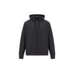 Herno Jacquard Fabric Sweatshirt with Pinstripe Pattern in Iron | Men's Sweatshirts | Coveti
