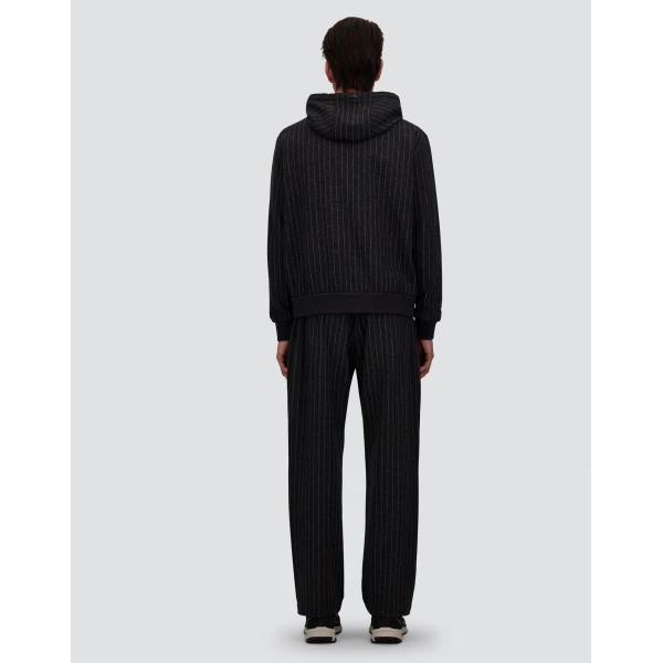 Herno Jacquard Fabric Trousers with Pinstripe Pattern in Iron | Men's Trousers | Coveti