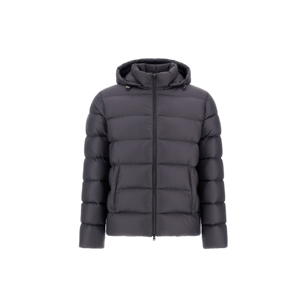 Herno La Giacca Hooded Down Jacket in Anthracite | Men's Jackets | Coveti