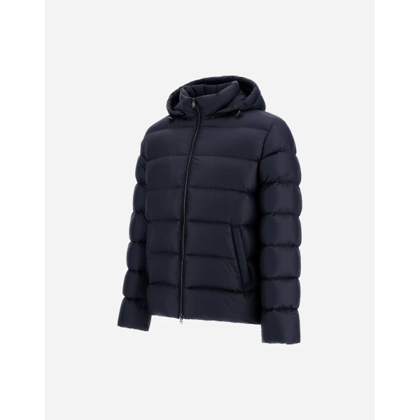 Herno La Giacca Hooded Down Jacket in Blue | Men's Jackets | Coveti
