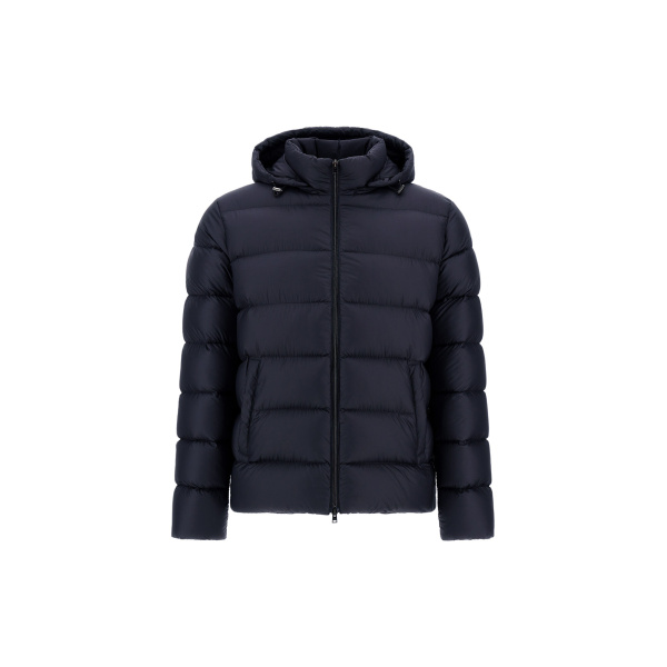 Herno La Giacca Hooded Down Jacket in Blue | Men's Jackets | Coveti