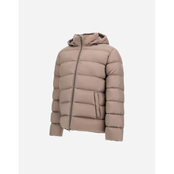 Herno La Giacca Hooded Down Jacket in Light Taupe | Men's Jackets | Coveti