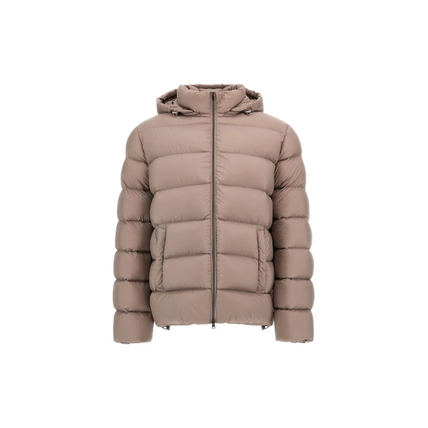Herno La Giacca Hooded Down Jacket in Light Taupe | Men's Jackets | Coveti