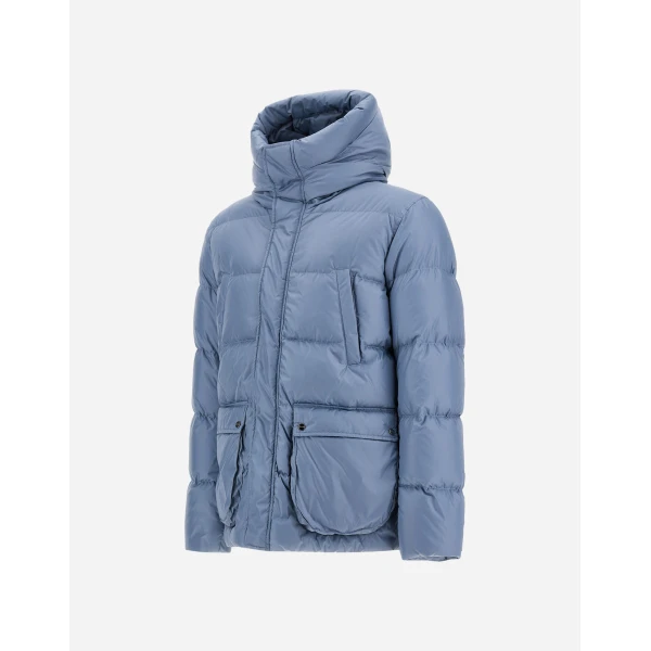 Herno Light Blue Bomber Jacket in Nylon Chamonix | Men's Jackets | Coveti