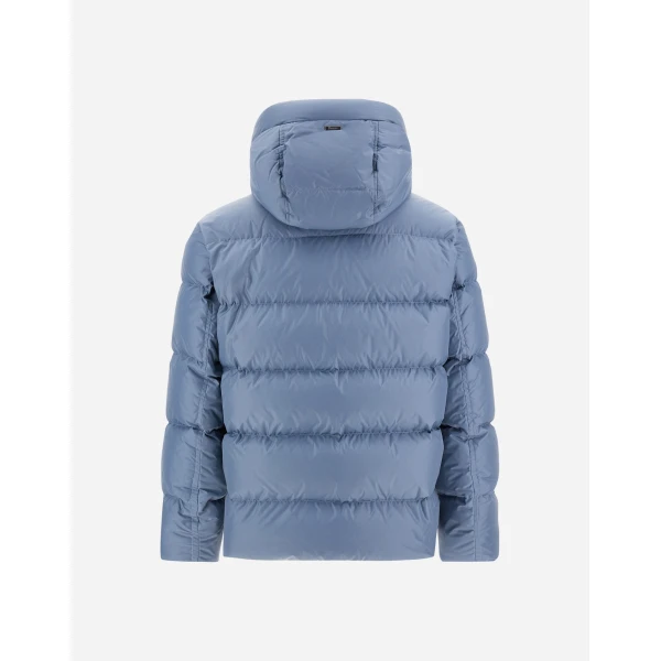Herno Light Blue Bomber Jacket in Nylon Chamonix | Men's Jackets | Coveti
